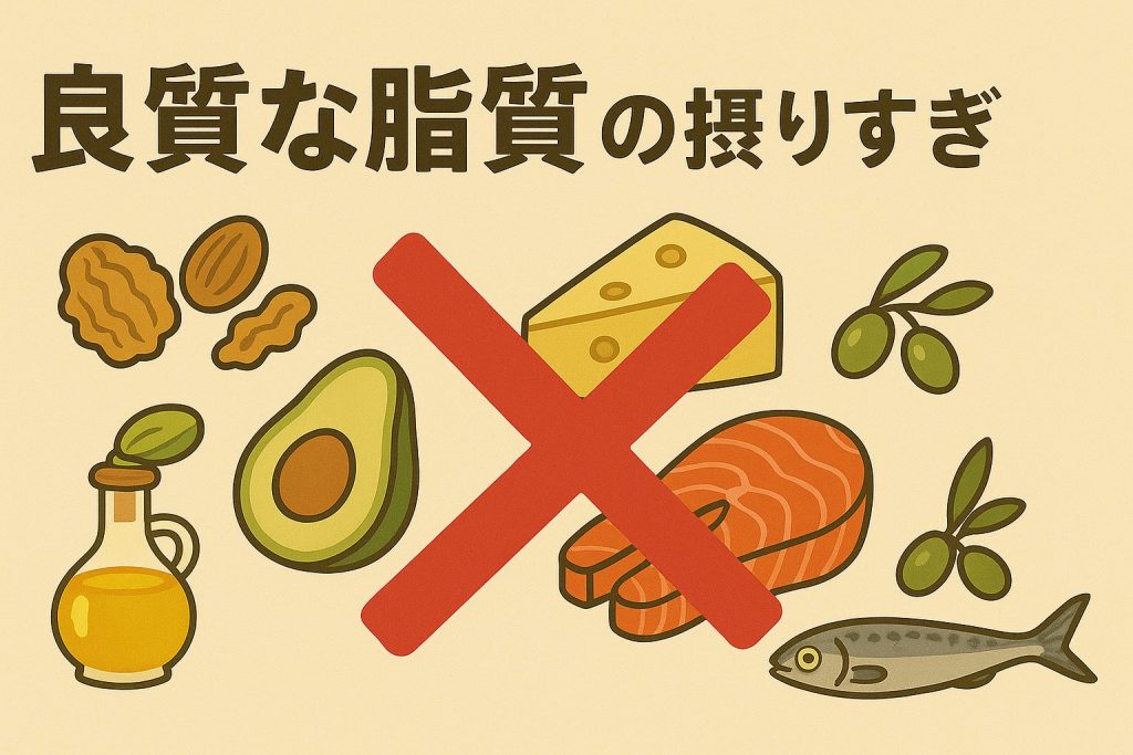 良質な脂質の摂りすぎを喚起するイメージ