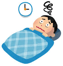 睡眠不足の男性のイラスト