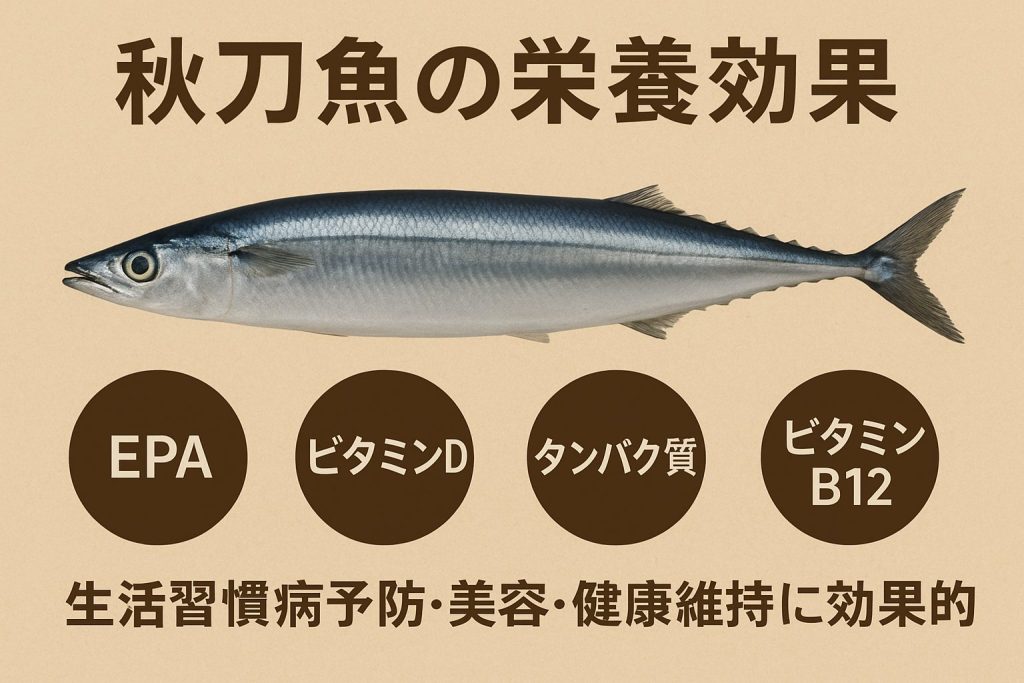秋刀魚の栄養効果を表したイラスト