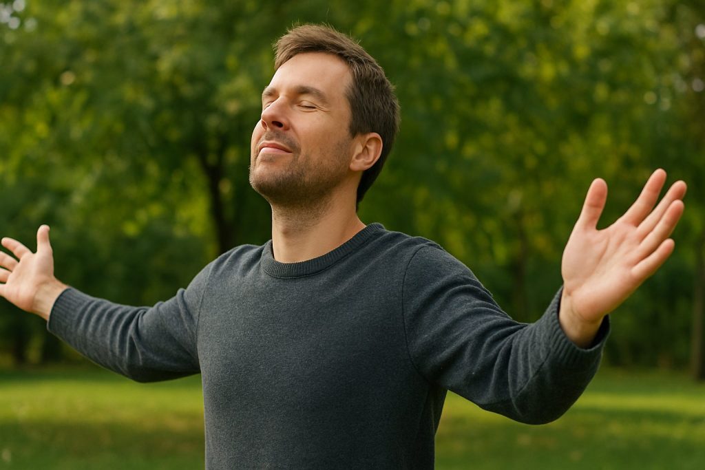 気分転換をする男性