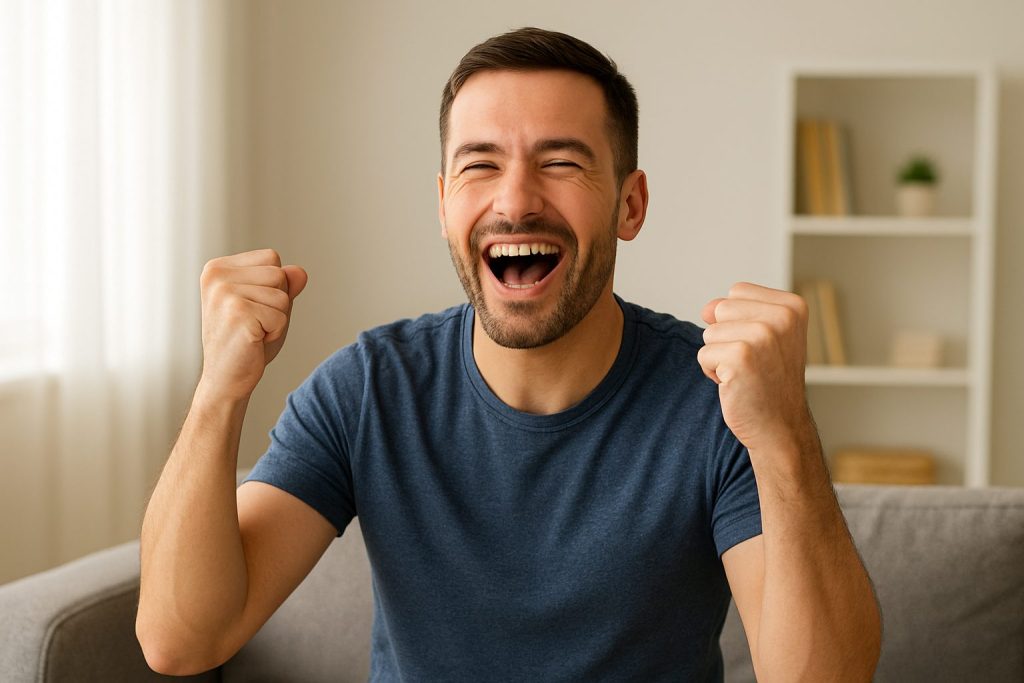 成功を喜んでいる人