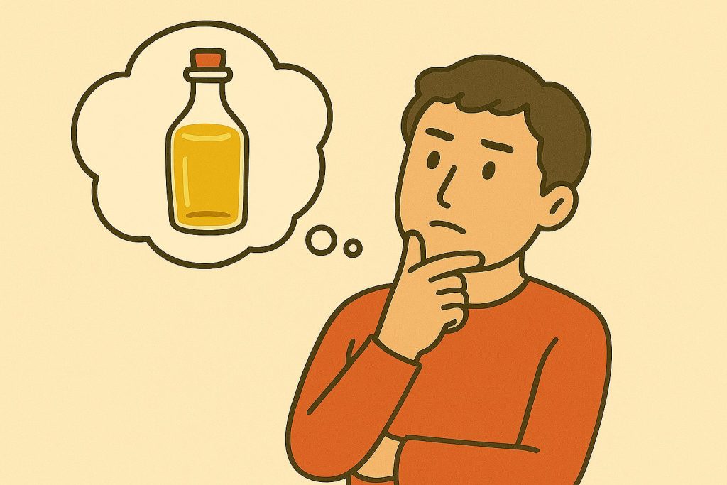 油を考えている男性のイメージ