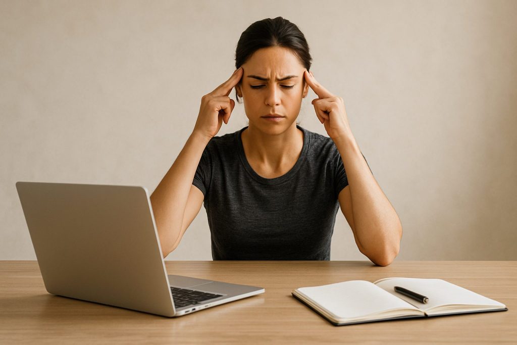 集中力を高めている女性