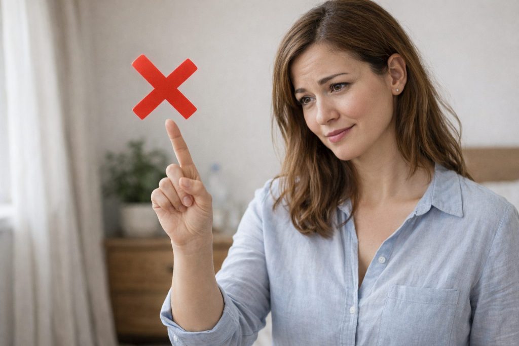 NGを出している女性のイメージ